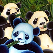 Oil painting, painting process, panda painting, illustration process, children's book illustration, panda illustration, popular illustrator, top illustrator