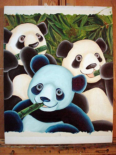 Oil painting, painting process, panda painting, illustration process, children's book illustration, panda illustration, popular illustrator, top illustrator