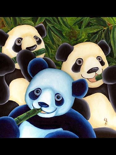 Oil painting, painting process, panda painting, illustration process, children's book illustration, panda illustration, popular illustrator, top illustrator