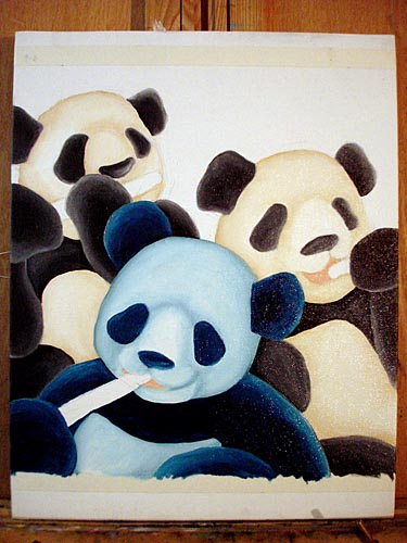 Oil painting, painting process, panda painting, illustration process, children's book illustration, panda illustration, popular illustrator, top illustrator