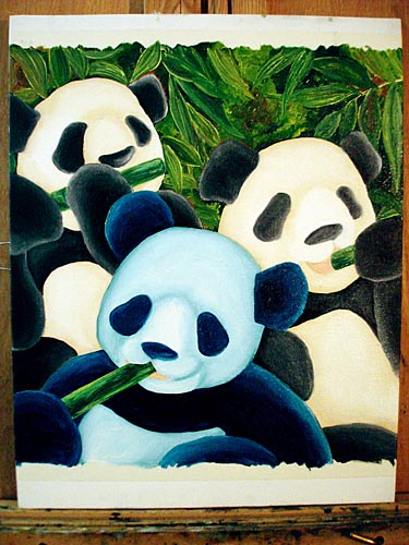 Oil painting, painting process, panda painting, illustration process, children's book illustration, panda illustration, popular illustrator, top illustrator