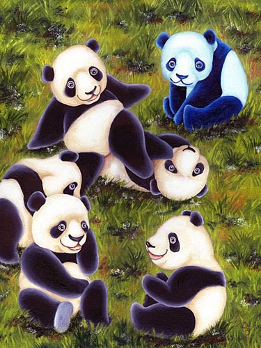 Oil painting, painting process, panda painting, illustration process, children's book illustration, panda illustration, popular illustrator, top illustrator