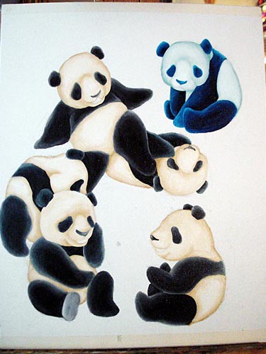 Oil painting, painting process, panda painting, illustration process, children's book illustration, panda illustration, popular illustrator, top illustrator