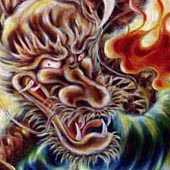 Oil painting, painting process, original oil painting, artist studio, power of spirit, dragon painting, japanese art