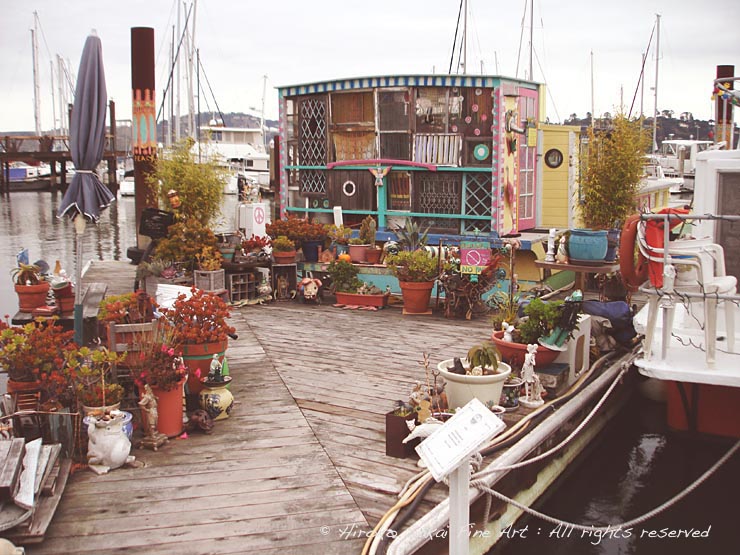 boat house community, boat house, artistic life, unique life, life style, cool boat house, sausalito, california, life on water