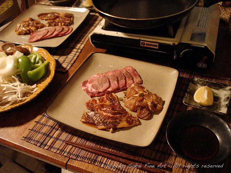 yakiniku, Japanese dinner, Japanese food, home yakiniku, home korean bargecue, meat