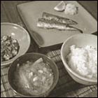 food, Japanese food, Japanese cuisine, Japanese dinner, rice, miso soup, sanma, shioyaki, saury 