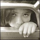 girl, little girl, funny face, humorous cute face, bus ride, peeking, funny picture, 