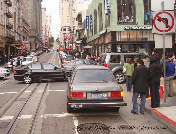 san francisco down town, cable car line