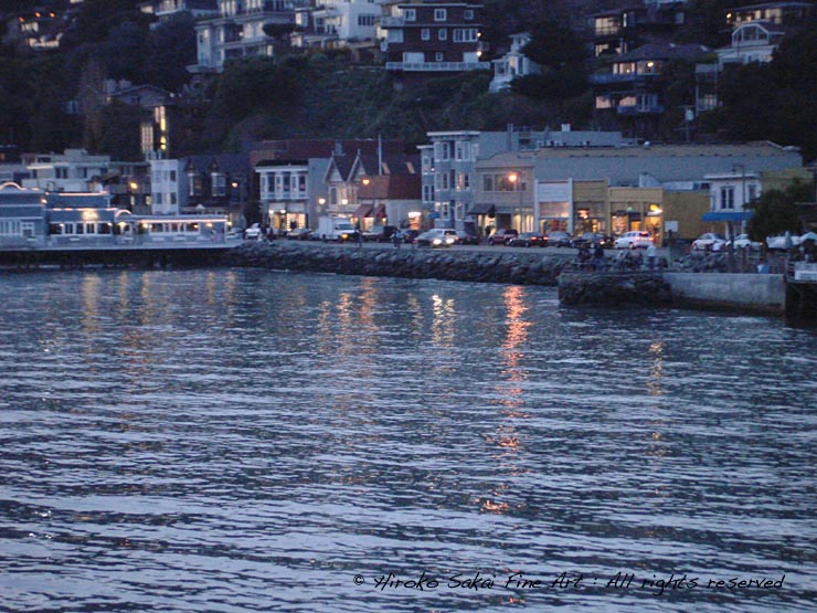 sausalito, san francisco bay, marine, evening view, bay