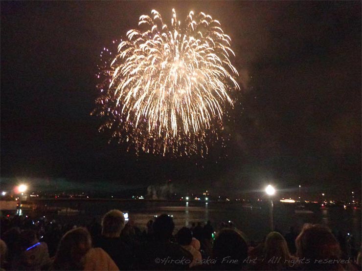 ocean, fireworks, event, night event, night sky, independence day, fishermen's whalf, sunset