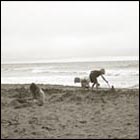 beach, kids, building sand castle, water, water side, summer, ocean beach, san francisco, california, nature, children, sand